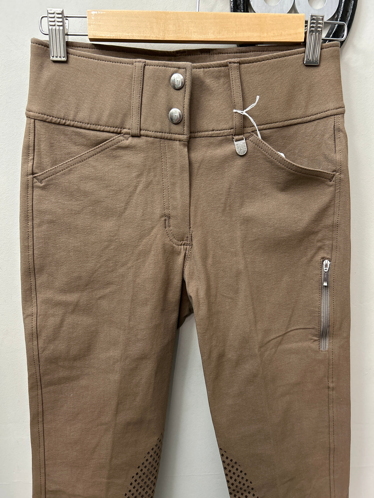 Horze Brown Knee Patch Breeches 24-Breeches-Consignment-Evolution Equestrian Co.