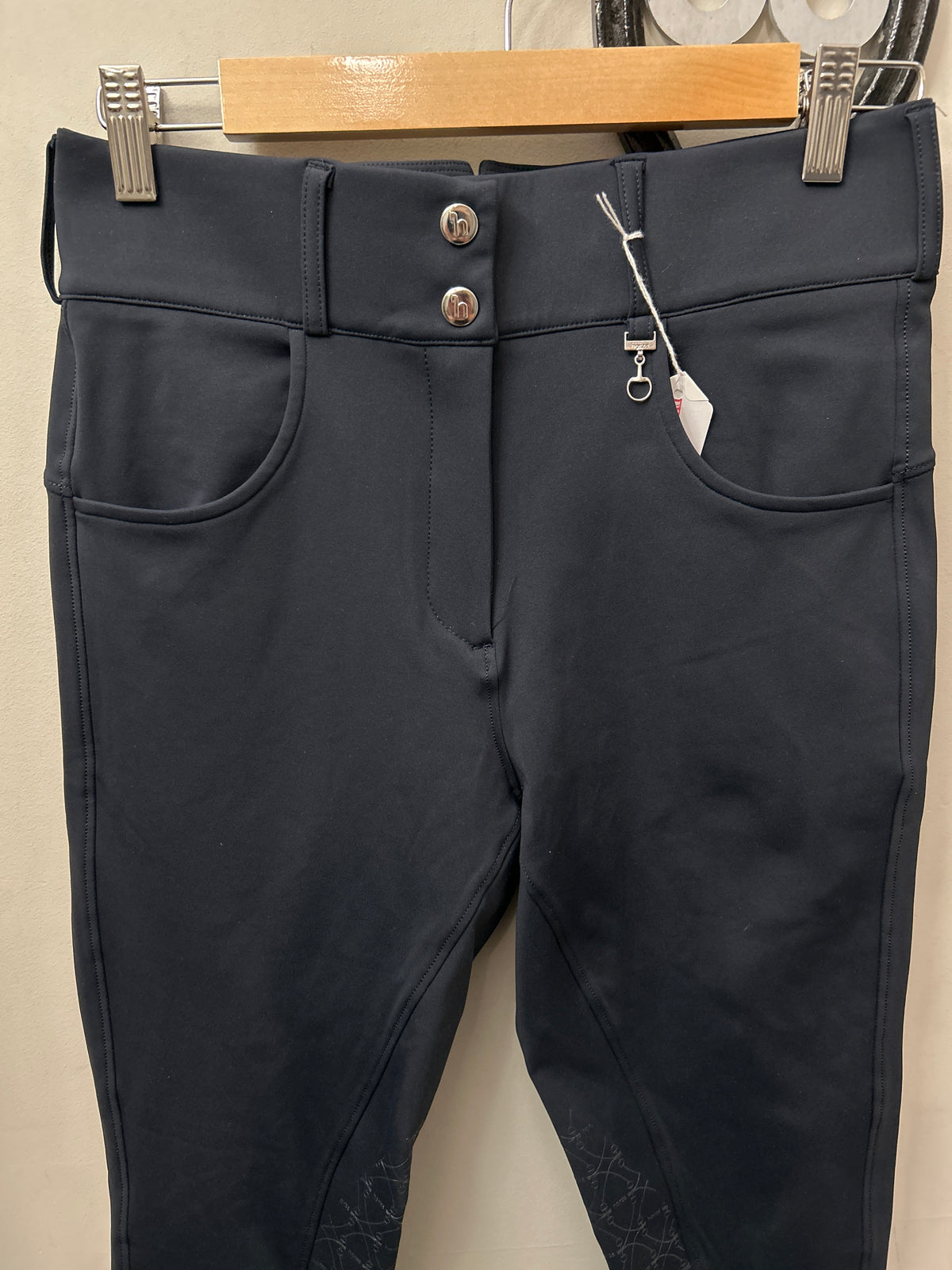 Horze Navy Winter Riding Tights 26-Breeches-Consignment-Evolution Equestrian Co.