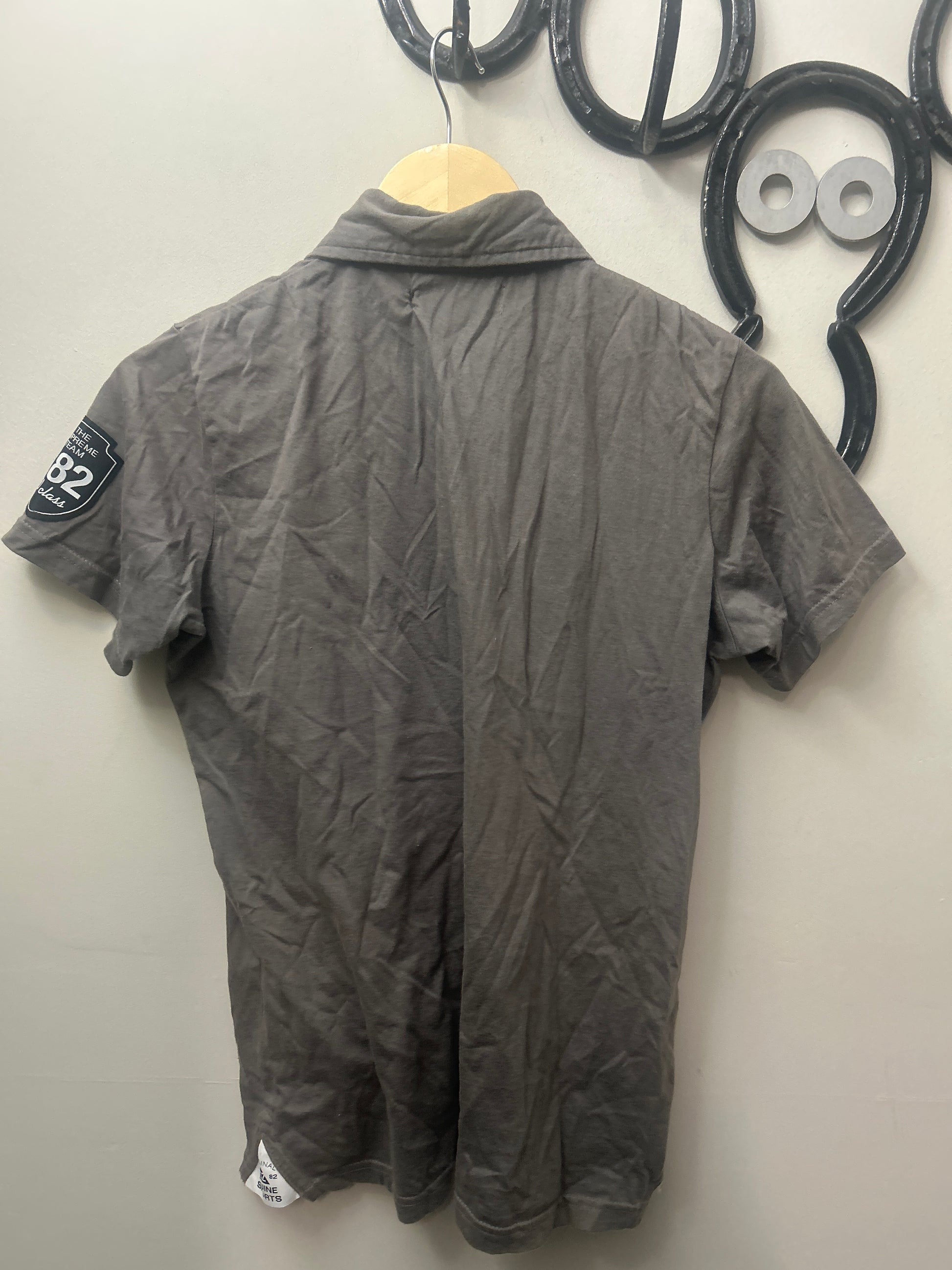 Horze Supreme Grey Polo Shirt Ladies Small-Riding Shirts-Consignment-Evolution Equestrian Co.