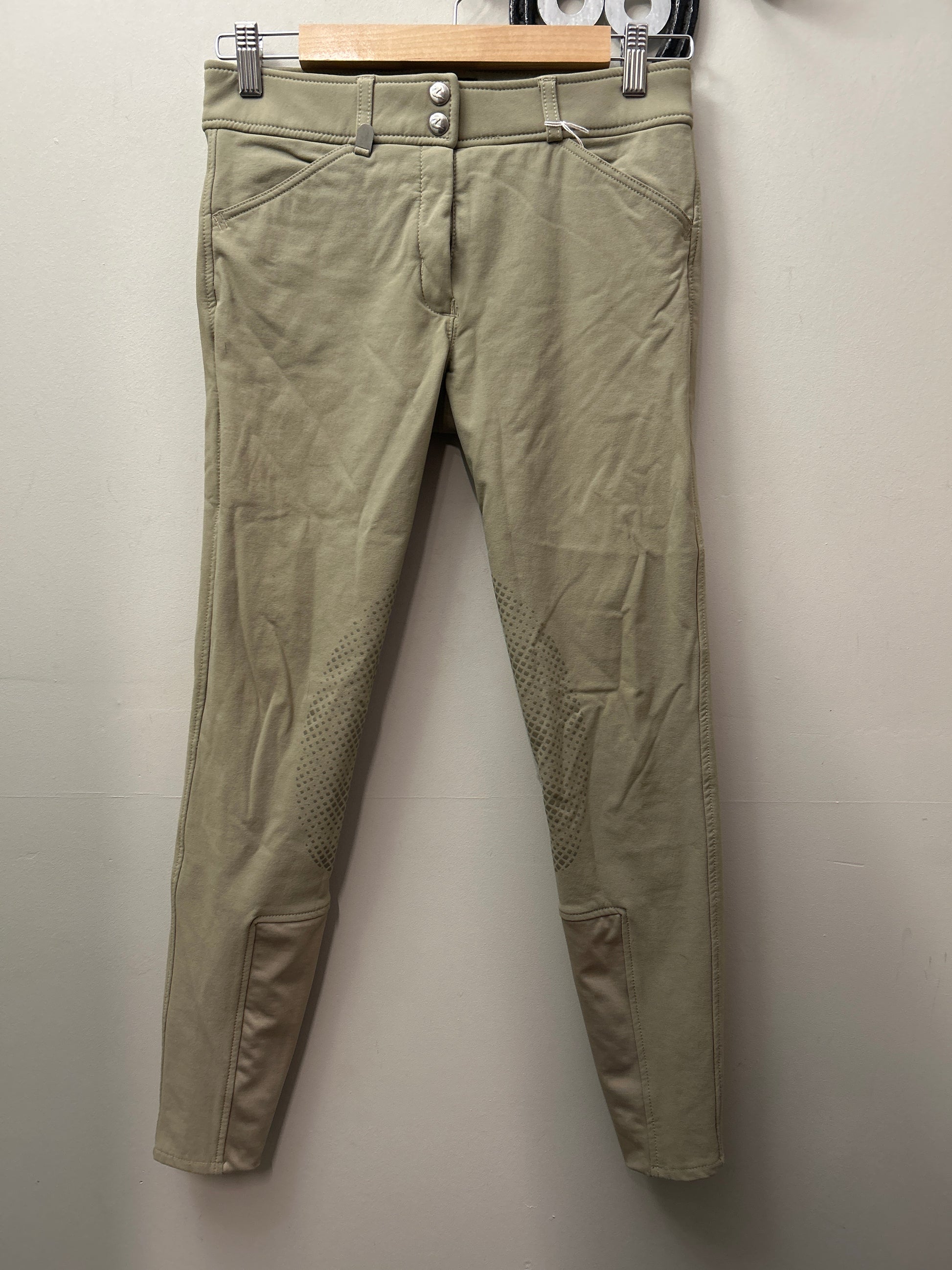 Horze Tan Knee Patch Breeches 26-Breeches-Consignment-Evolution Equestrian Co.