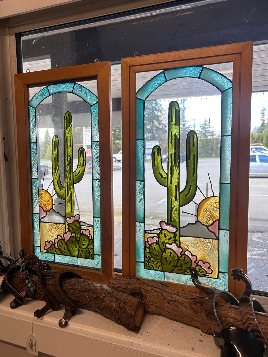 Cactus Stain Glass Windows