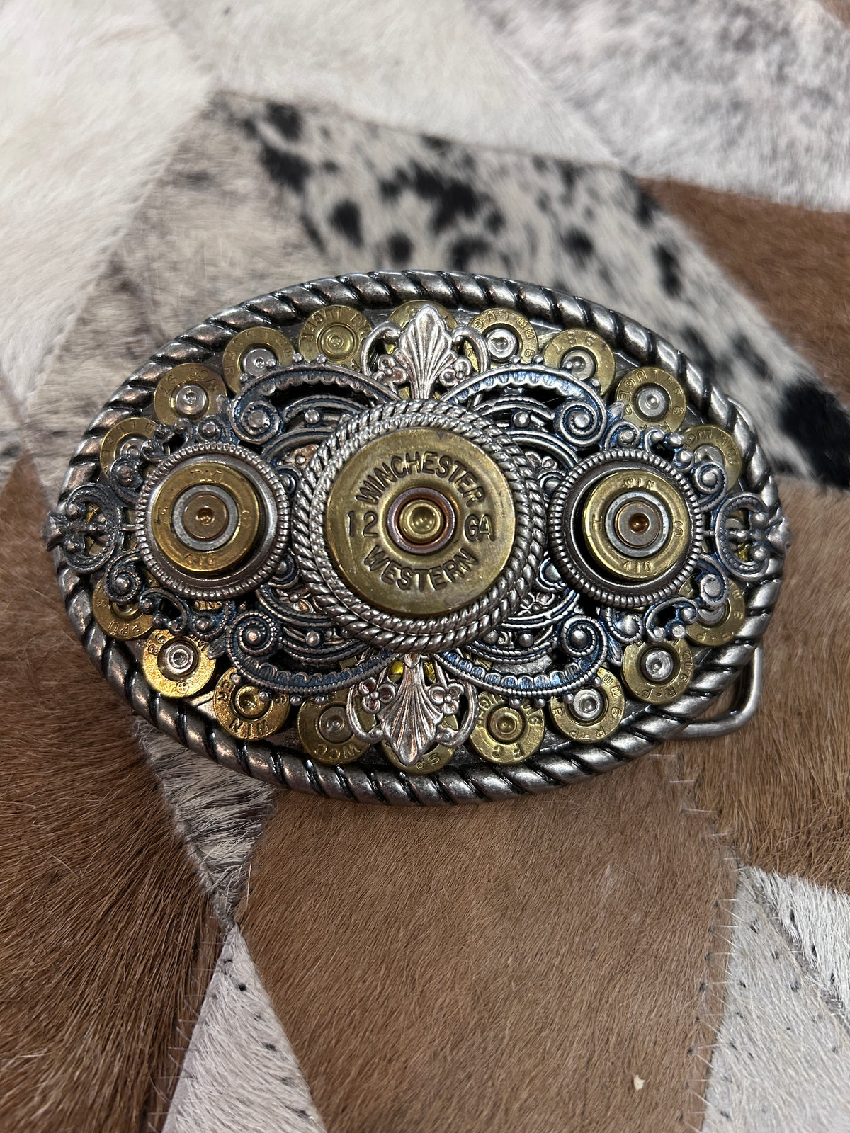 Sure Shot Shotgun Shell Western Belt Buckle
