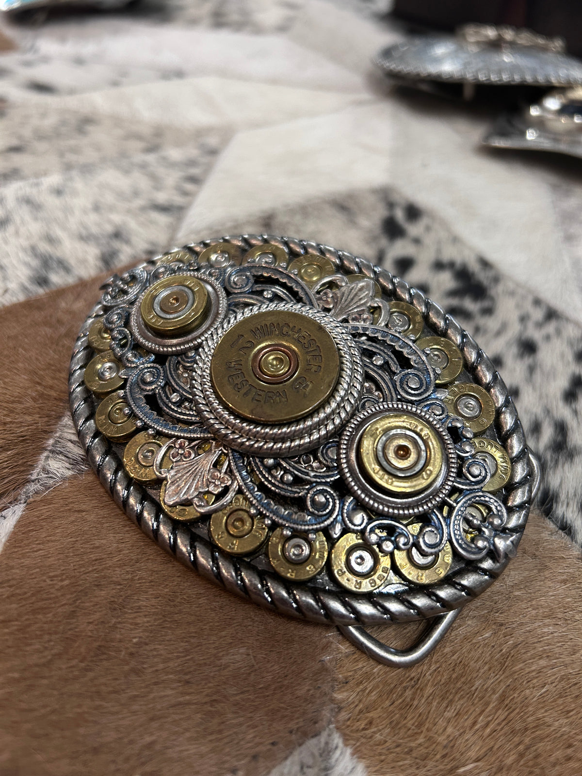 Sure Shot Shotgun Shell Western Belt Buckle