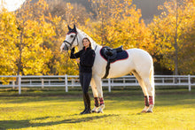 Load image into Gallery viewer, LeMieux Suede Close Contact Saddle Pad Navy Cranberry
