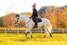 Load image into Gallery viewer, LeMieux Suede Close Contact Saddle Pad Navy Cranberry
