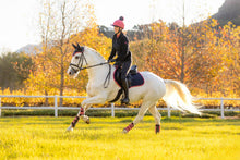 Load image into Gallery viewer, LeMieux Suede Close Contact Saddle Pad Navy Cranberry

