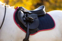 Load image into Gallery viewer, LeMieux Suede Close Contact Saddle Pad Navy Cranberry

