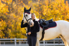 Load image into Gallery viewer, LeMieux Suede Close Contact Saddle Pad Navy Cranberry
