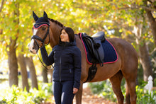 Load image into Gallery viewer, LeMieux Suede Dressage Saddle Pad Navy Cranberry
