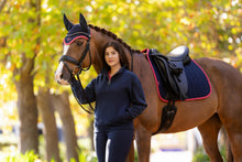 Load image into Gallery viewer, LeMieux Suede Dressage Saddle Pad Navy Cranberry
