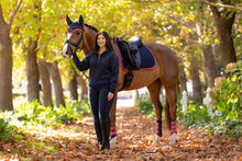 Load image into Gallery viewer, LeMieux Suede Dressage Saddle Pad Navy Cranberry
