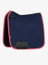 Load image into Gallery viewer, LeMieux Suede Dressage Saddle Pad Navy Cranberry

