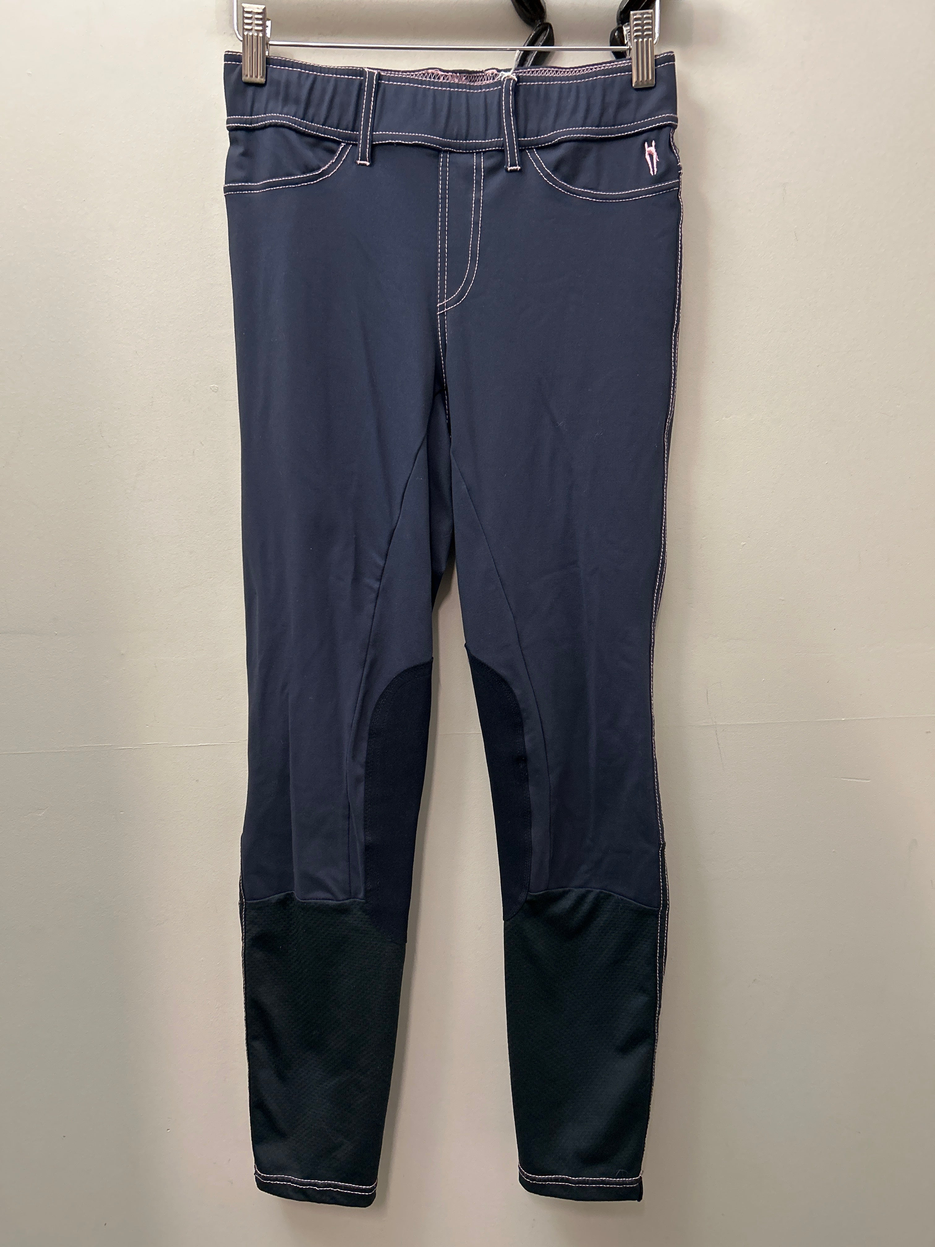 Irideon Dark Grey and Pink Riding Tights 28-Breeches-Consignment-Evolution Equestrian Co.