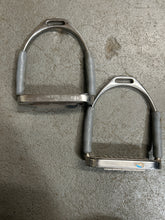 Load image into Gallery viewer, Jointed English Stirrups with Cheese Grater Grips-English Stirrups-Consignment-Evolution Equestrian Co.
