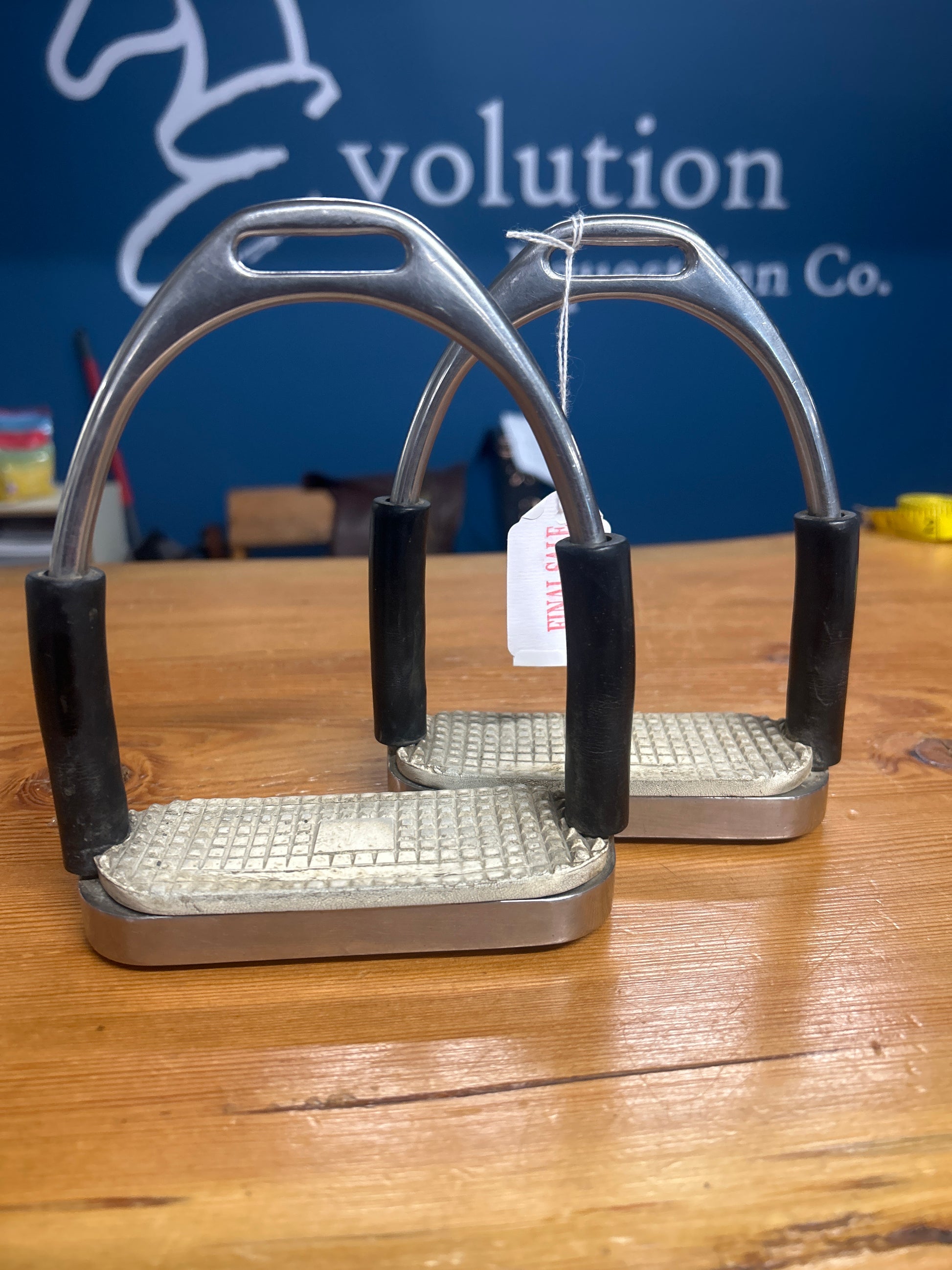 Jointed Stirrup Irons Black 4-1/2"-English Stirrups-Consignment-Evolution Equestrian Co.