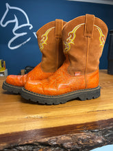 Load image into Gallery viewer, Justin Ladies Orange Cowboy Boots 8B-Cowboy Boots-Consignment-Evolution Equestrian Co.
