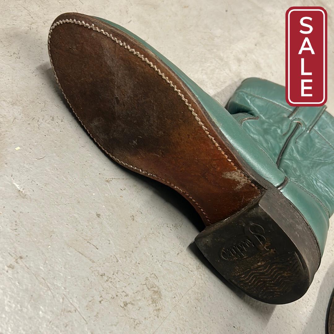 Justin Teal Cowboy Boots 6.5-Shoes-Consignment-Evolution Equestrian Co.