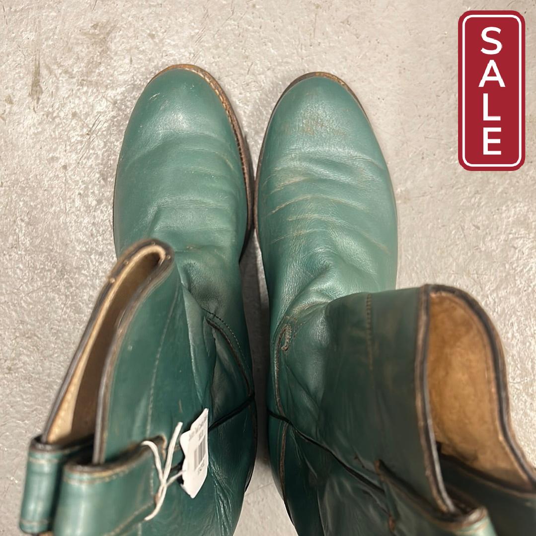 Justin Teal Cowboy Boots 6.5-Shoes-Consignment-Evolution Equestrian Co.