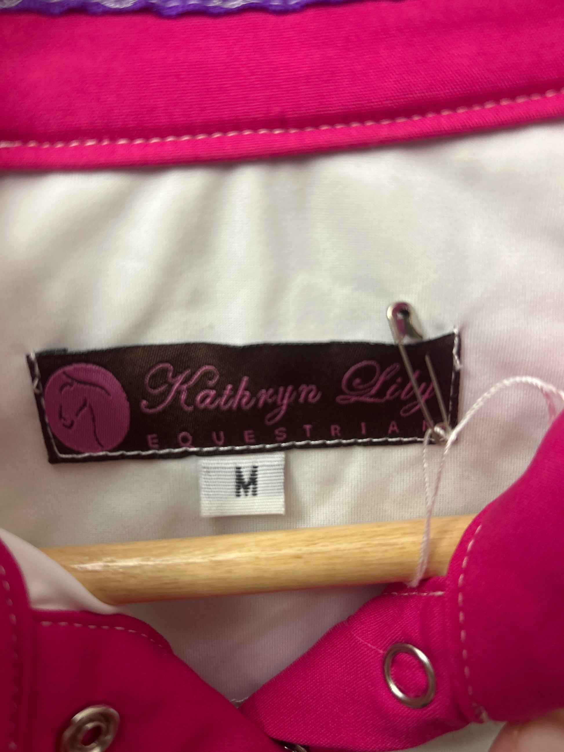 Kathryn Lilly Equestrian Show Shirt Medium-Show Shirts-Consignment-Evolution Equestrian Co.