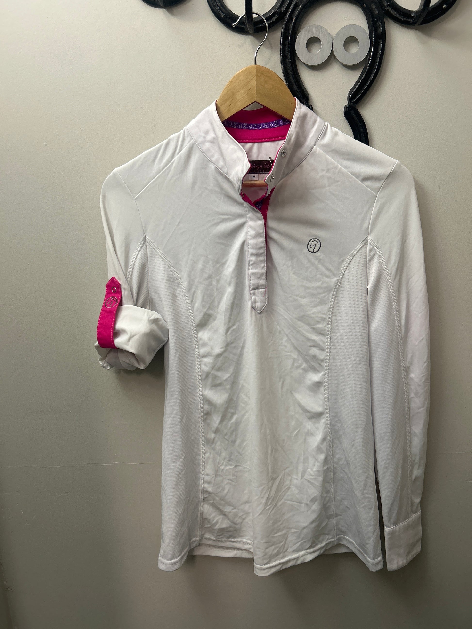 Kathryn Lilly Equestrian Show Shirt Medium-Show Shirts-Consignment-Evolution Equestrian Co.