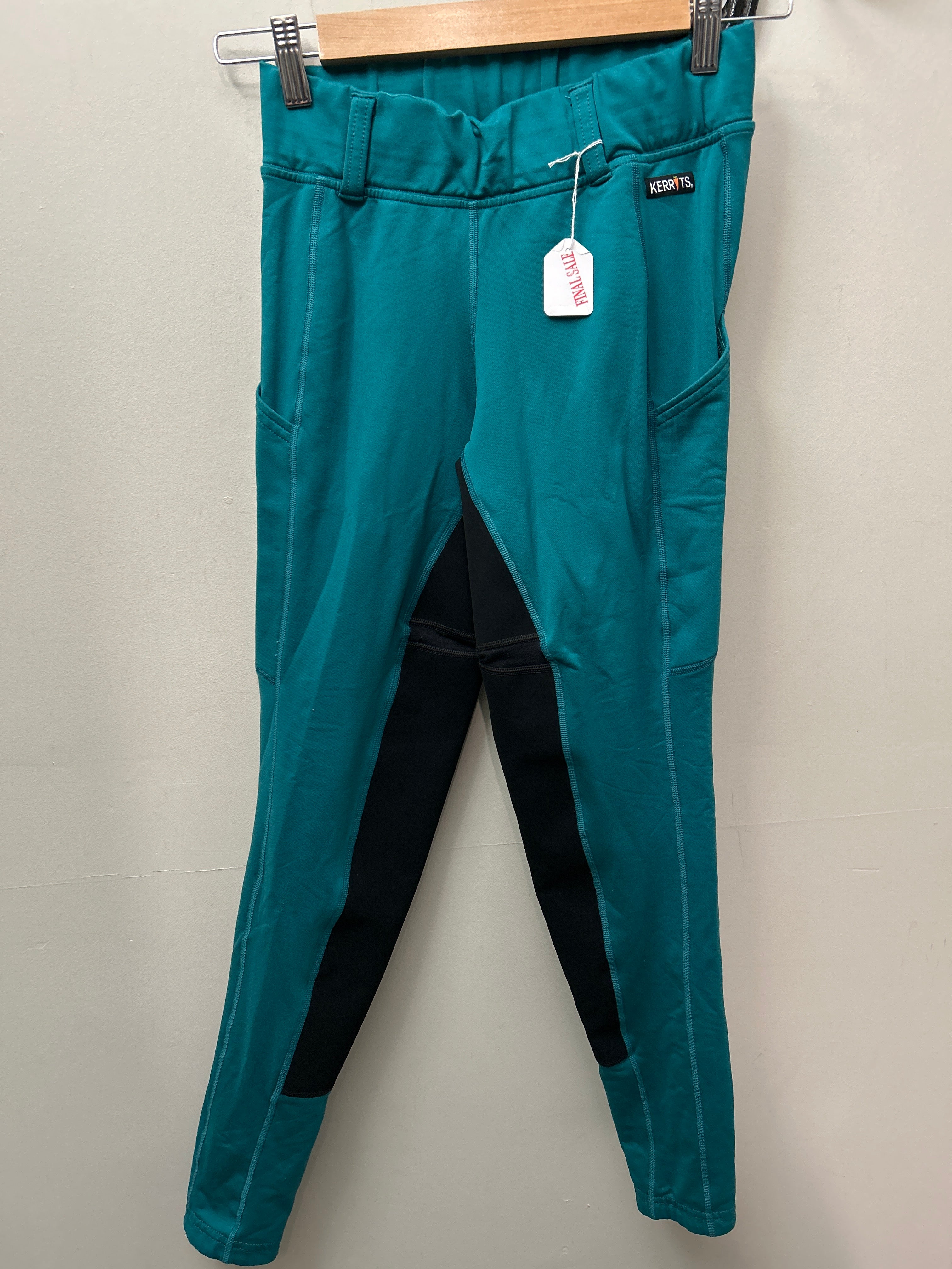 Kerrits Full Seat Riding Leggings Teal Medium-Breeches-Consignment-Evolution Equestrian Co.
