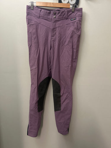 Kerrits Purple Knee Patch Breeches Large-Breeches-Consignment-Evolution Equestrian Co.