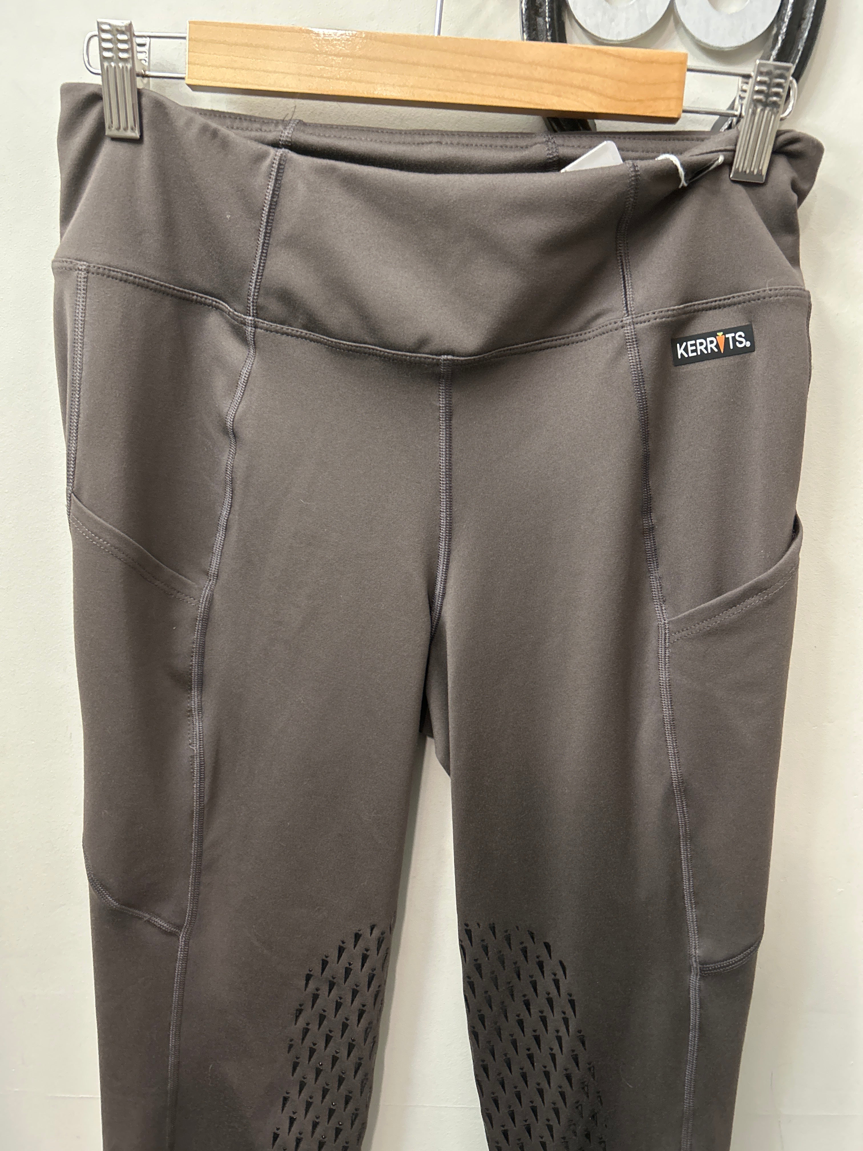 Kerrits Riding Tights Brown Knee Patch Medium-Breeches-Consignment-Evolution Equestrian Co.