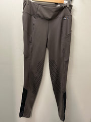 Kerrits Riding Tights Brown Knee Patch Medium-Breeches-Consignment-Evolution Equestrian Co.