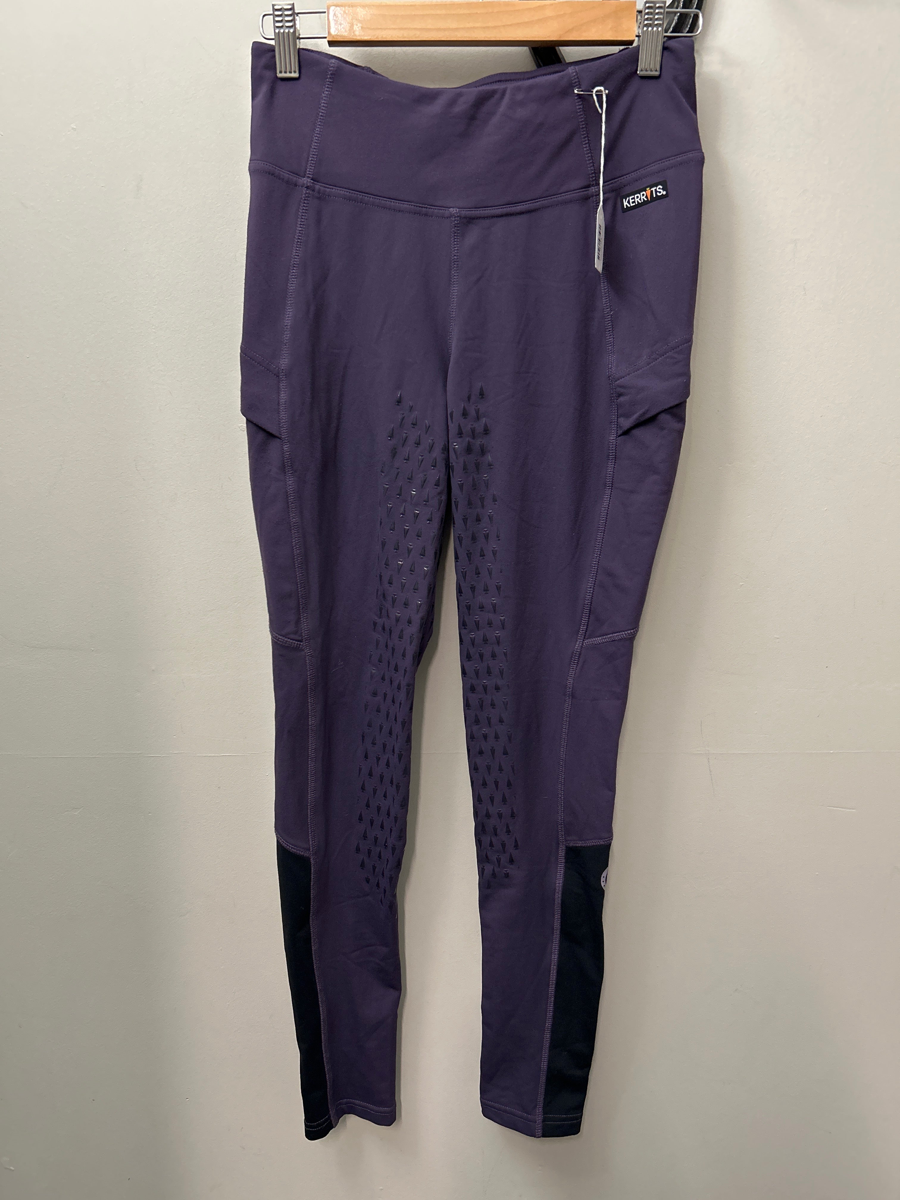 Kerrits Winter Full Seat Purple Riding Tights Small-Breeches-Consignment-Evolution Equestrian Co.