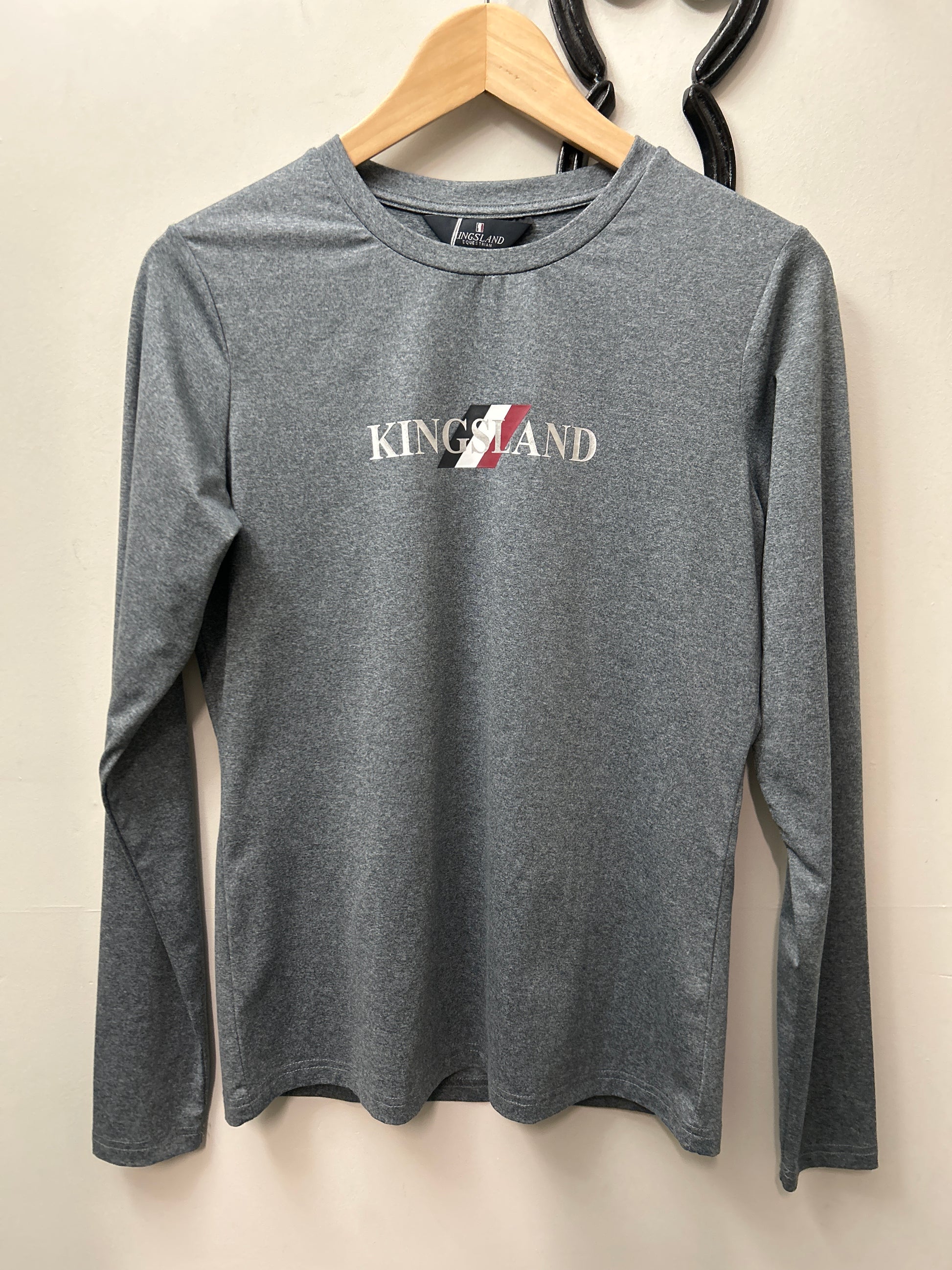Kingsland Grey Long Sleeve Shirt Small-Riding Shirts-Consignment-Evolution Equestrian Co.