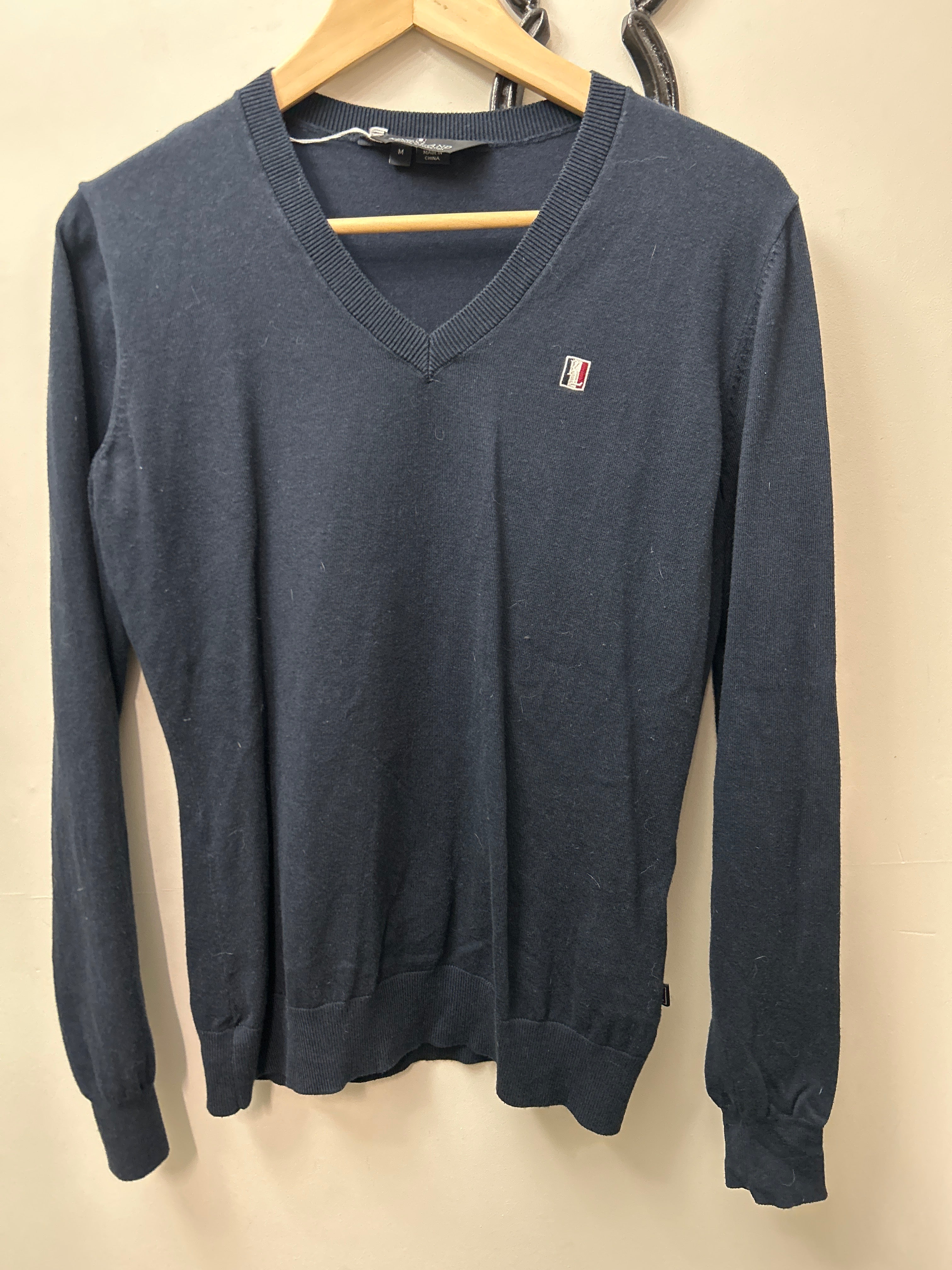 Kingsland Navy Sweater Medium-Riding Shirts-Consignment-Evolution Equestrian Co.