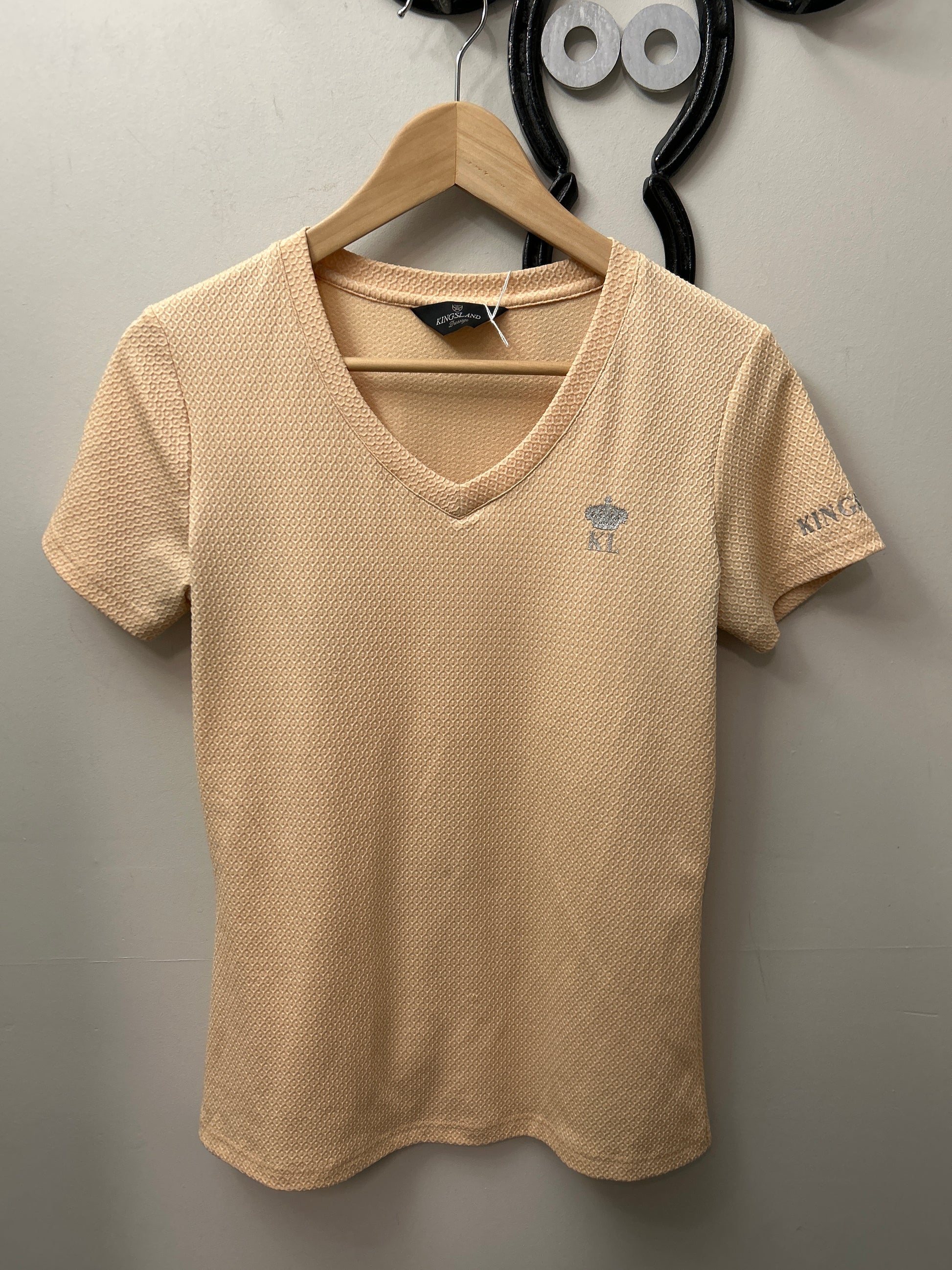 Kingsland Peach Short Sleeve Shirt Small-Riding Shirts-Consignment-Evolution Equestrian Co.