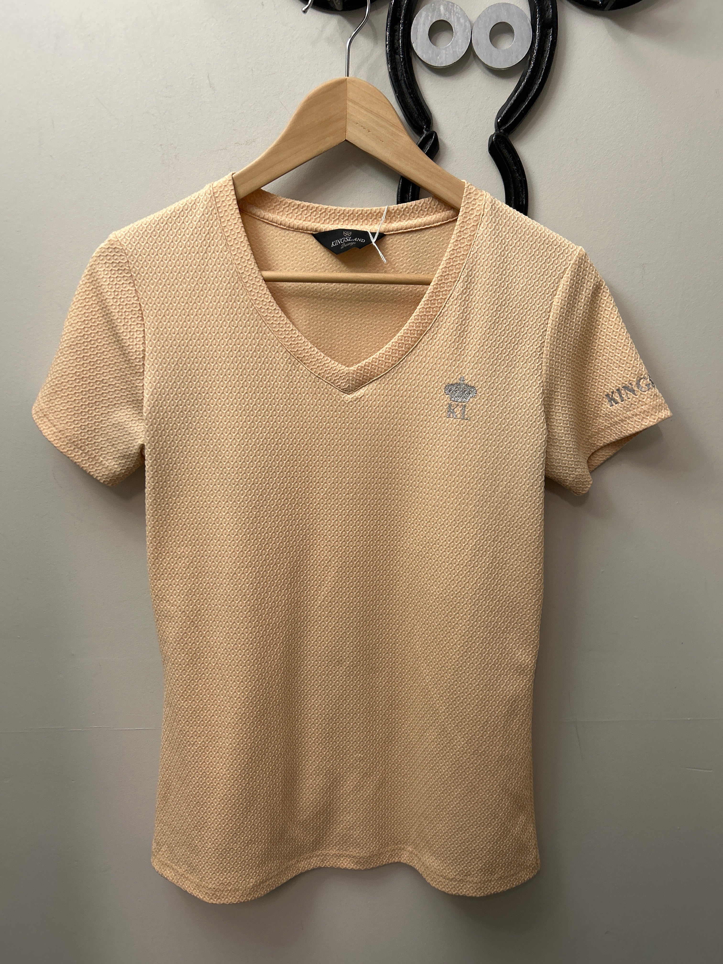 Kingsland Peach Short Sleeve Shirt Small-Riding Shirts-Consignment-Evolution Equestrian Co.
