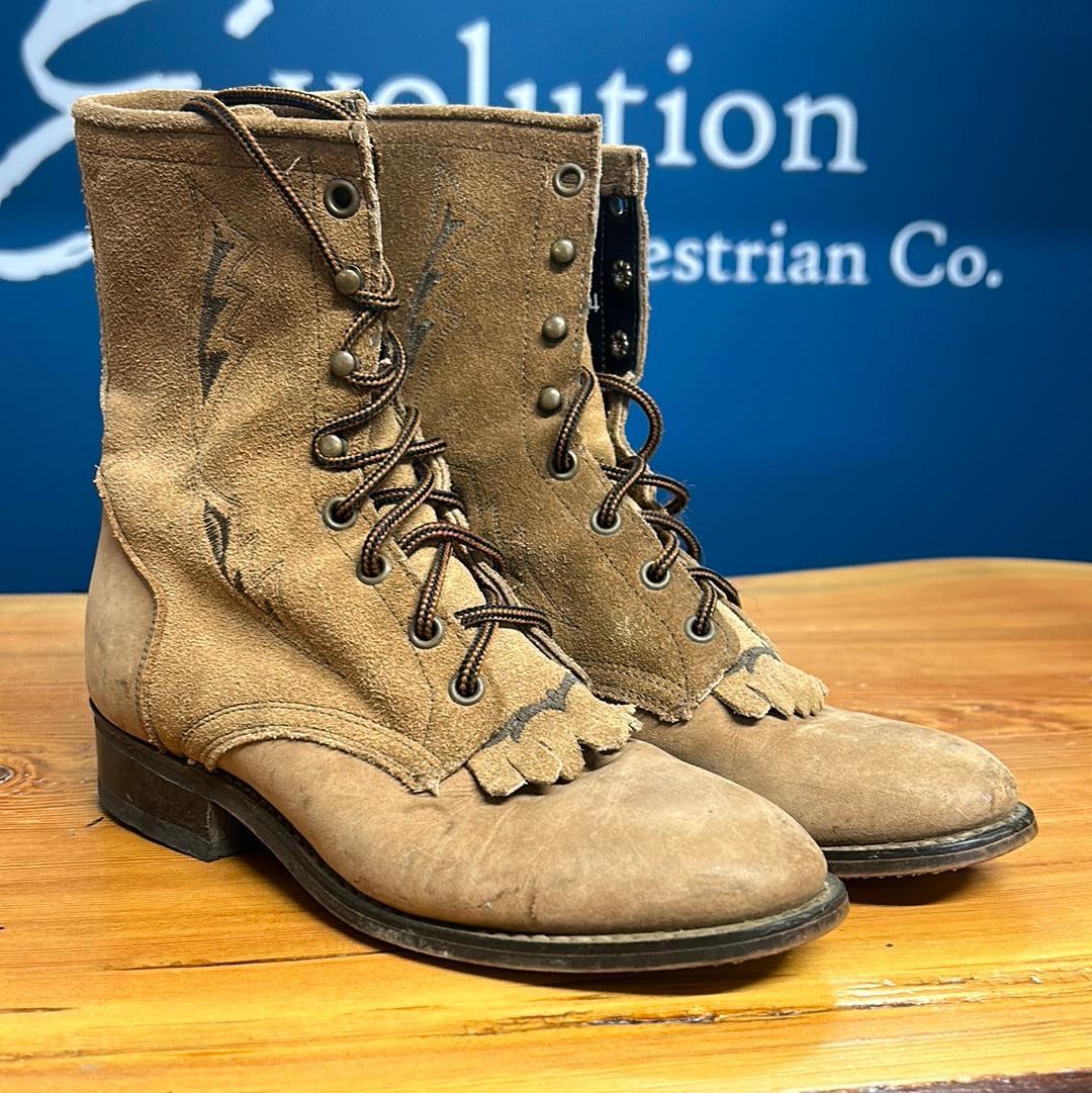 Laredo Lace Up Boots 6.5M-Cowboy Boots-Consignment-Evolution Equestrian Co.