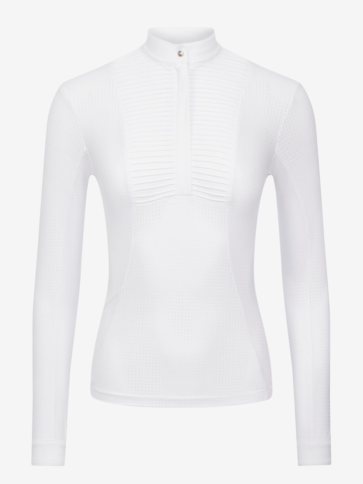 LeMieux Arielle Long Sleeve Show Shirt-Show Shirts-LeMieux-White-US 2 / UK 6-Evolution Equestrian Co.