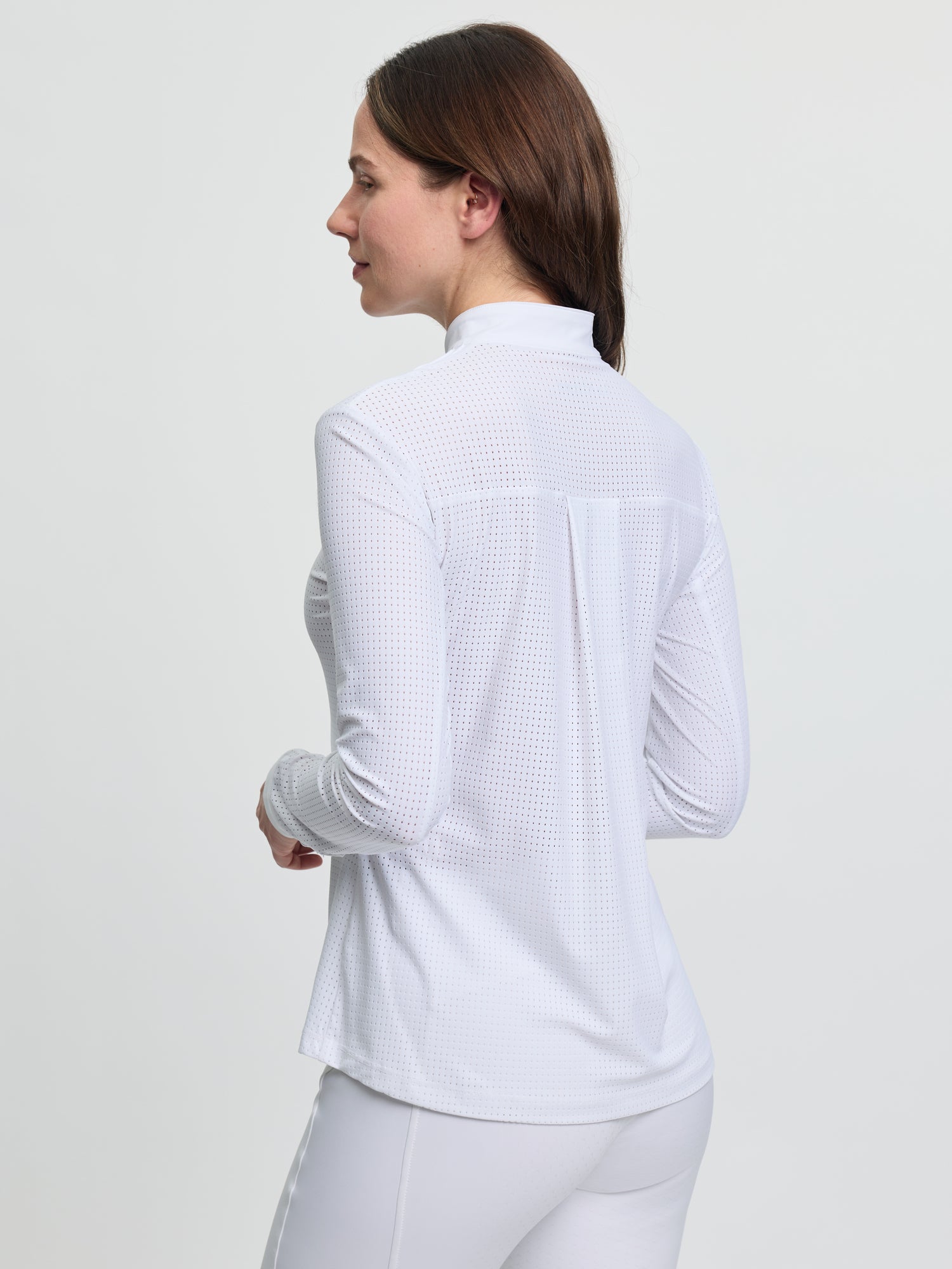 LeMieux Arielle Long Sleeve Show Shirt-Show Shirts-LeMieux-White-US 2 / UK 6-Evolution Equestrian Co.