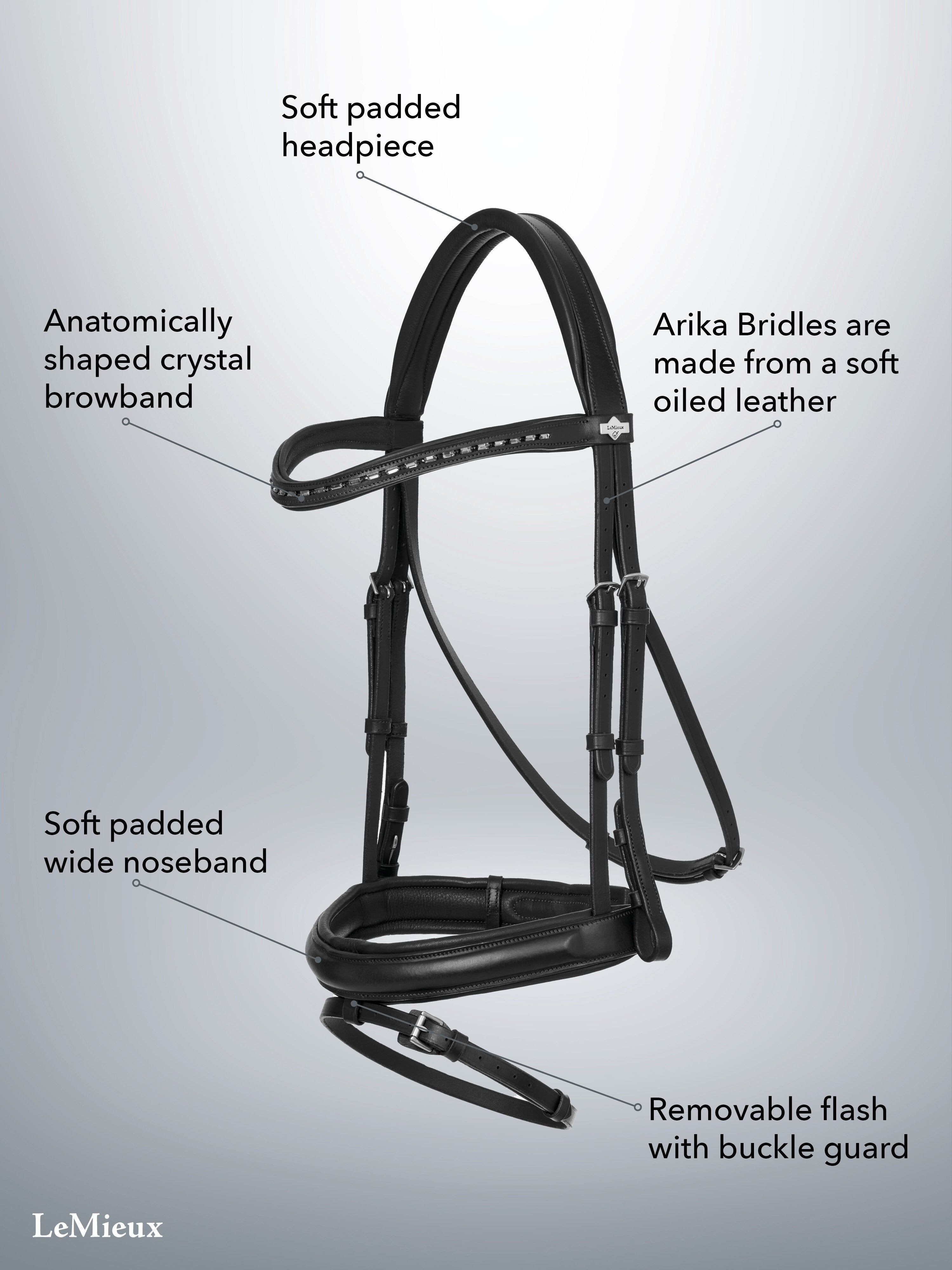 LeMieux Arika Dressage Bridle-Bridle-LeMieux-Black-Pony-Evolution Equestrian Co.