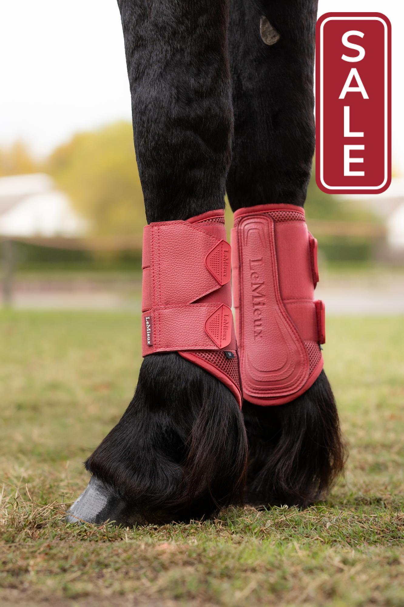 LeMieux Arika Mesh Brushing Boots Cranberry-Horse Boots-LeMieux-Medium-Evolution Equestrian Co.