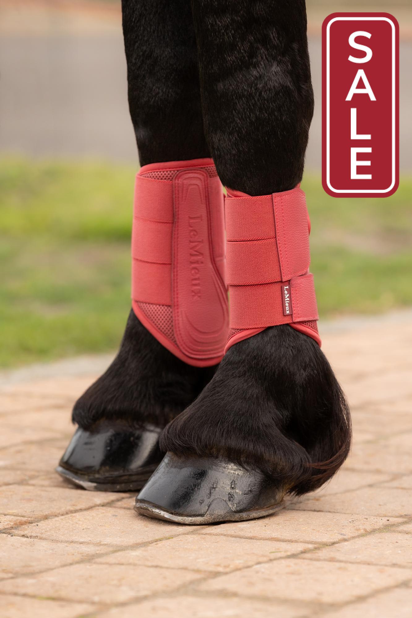 LeMieux Arika Mesh Brushing Boots Cranberry-Horse Boots-LeMieux-Medium-Evolution Equestrian Co.
