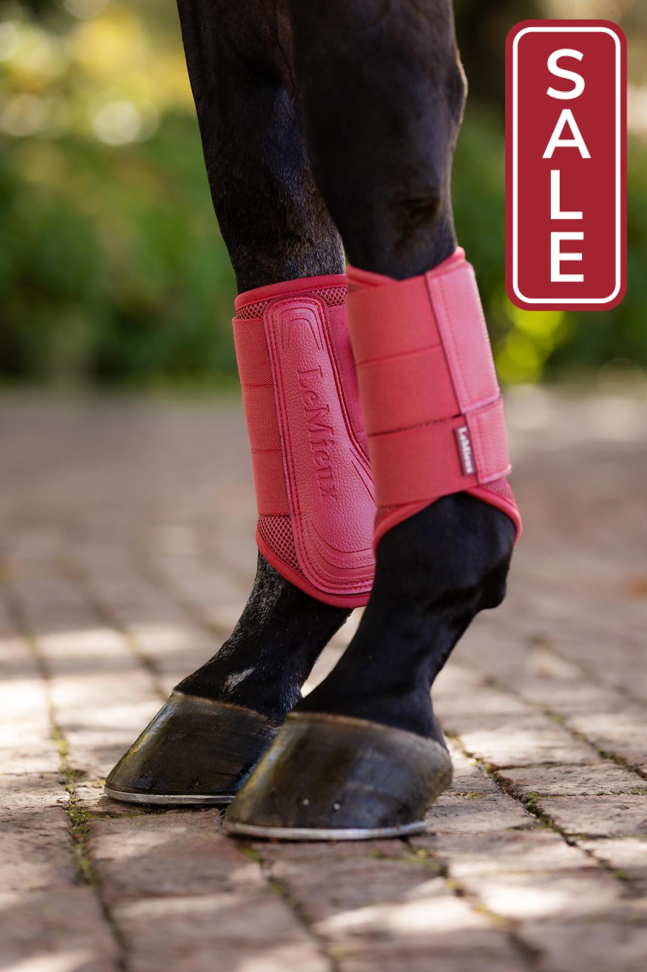 LeMieux Arika Mesh Brushing Boots Cranberry-Horse Boots-LeMieux-Medium-Evolution Equestrian Co.