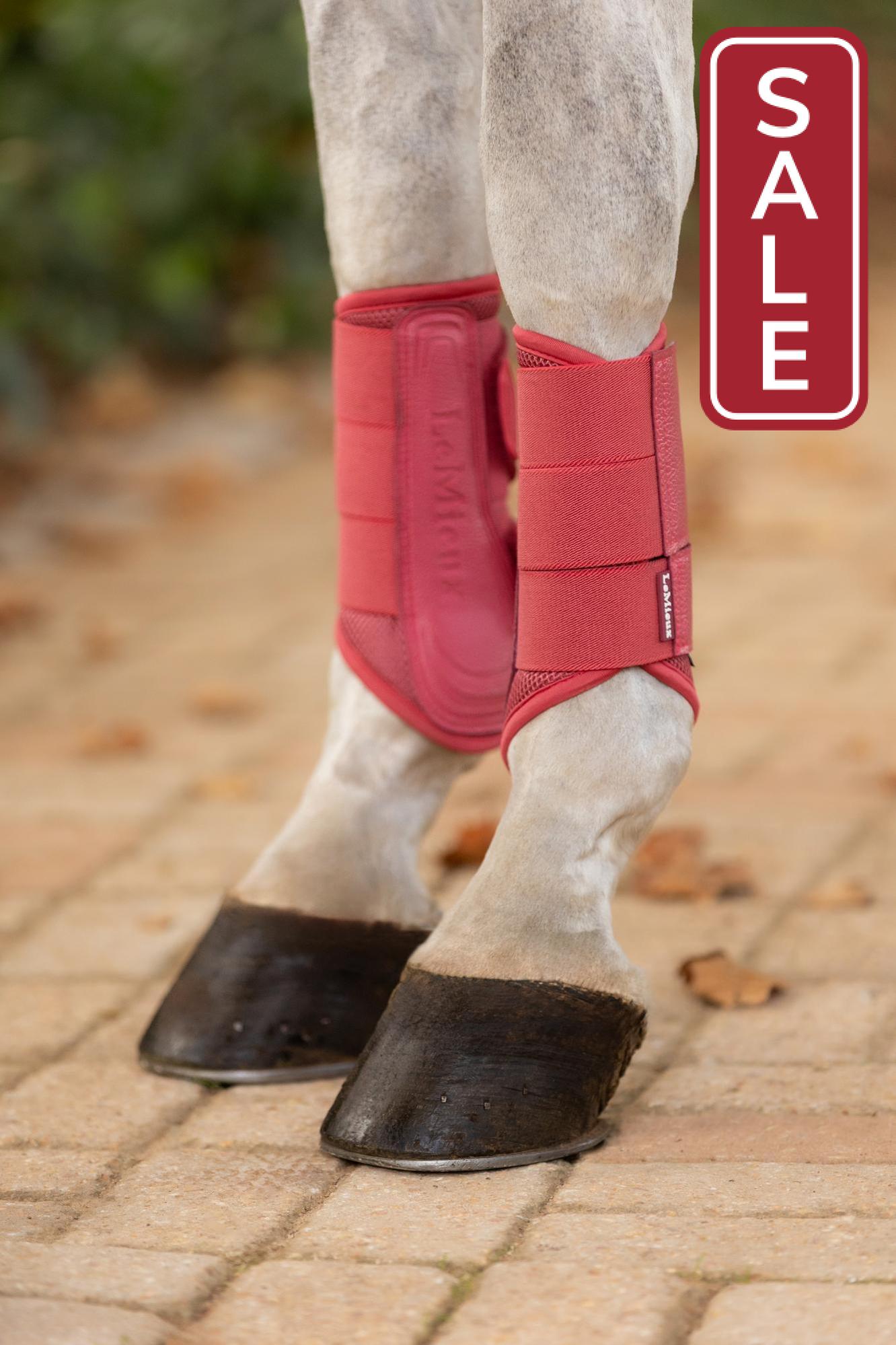 LeMieux Arika Mesh Brushing Boots Cranberry-Horse Boots-LeMieux-Medium-Evolution Equestrian Co.