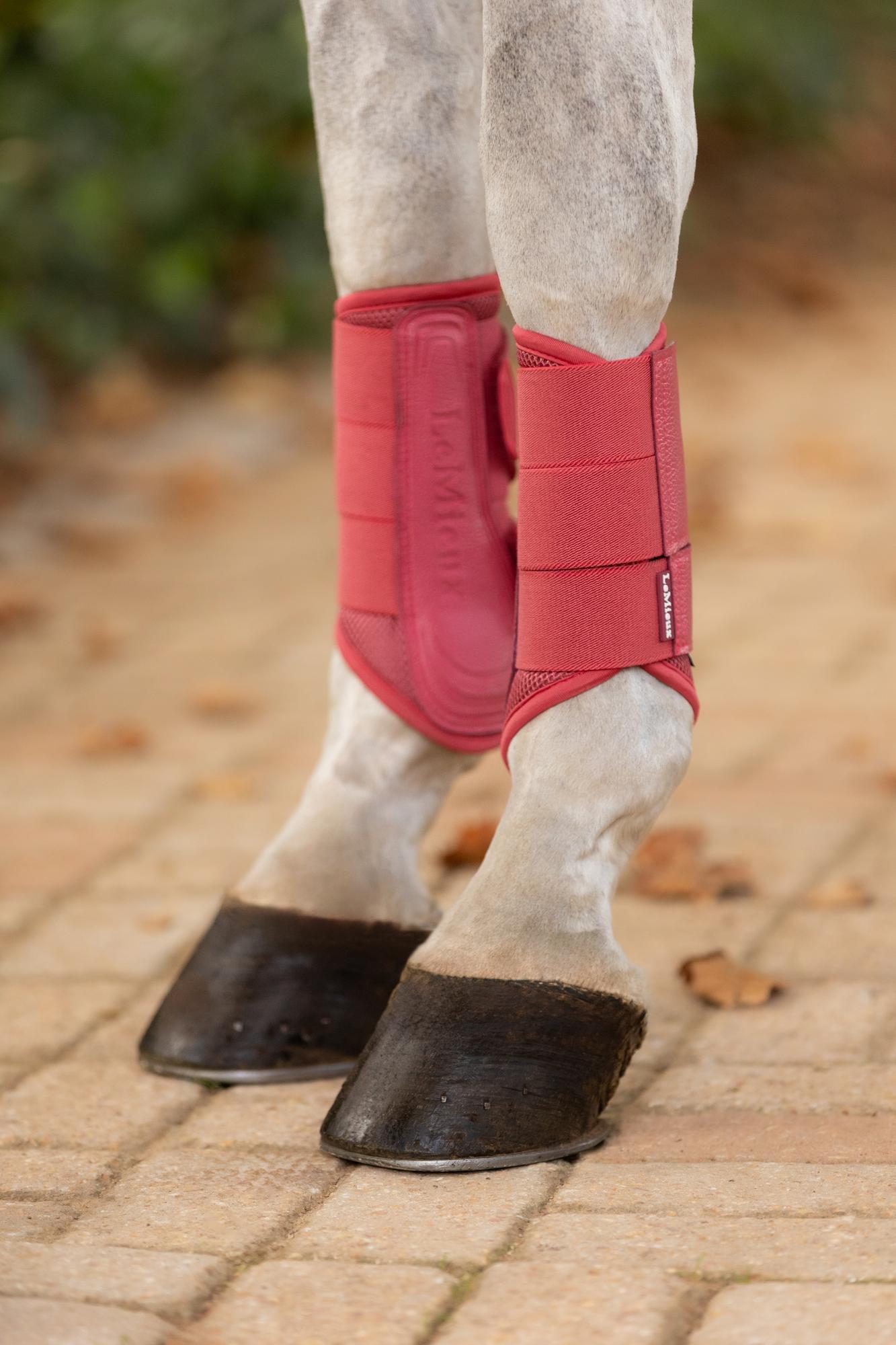 LeMieux Arika Mesh Brushing Boots Cranberry-Horse Boots-LeMieux-Medium-Evolution Equestrian Co.