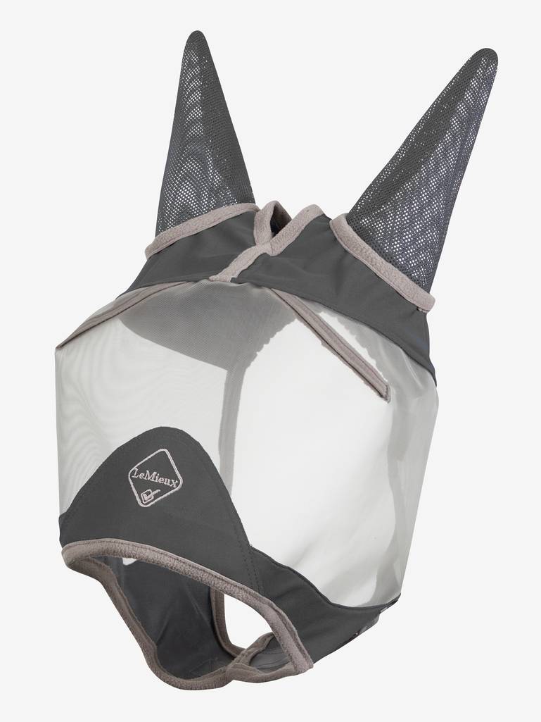 LeMieux Armour Shield Pro Fly Mask with Ears-Fly Mask-LeMieux-X Small (Small Pony)-Grey-Evolution Equestrian Co.