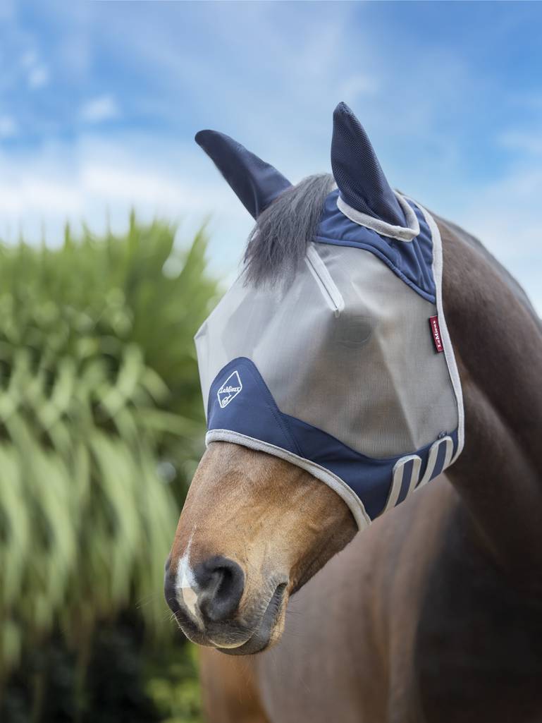 LeMieux Armour Shield Pro Fly Mask with Ears-Fly Mask-LeMieux-Small (Pony)-Navy-Evolution Equestrian Co.