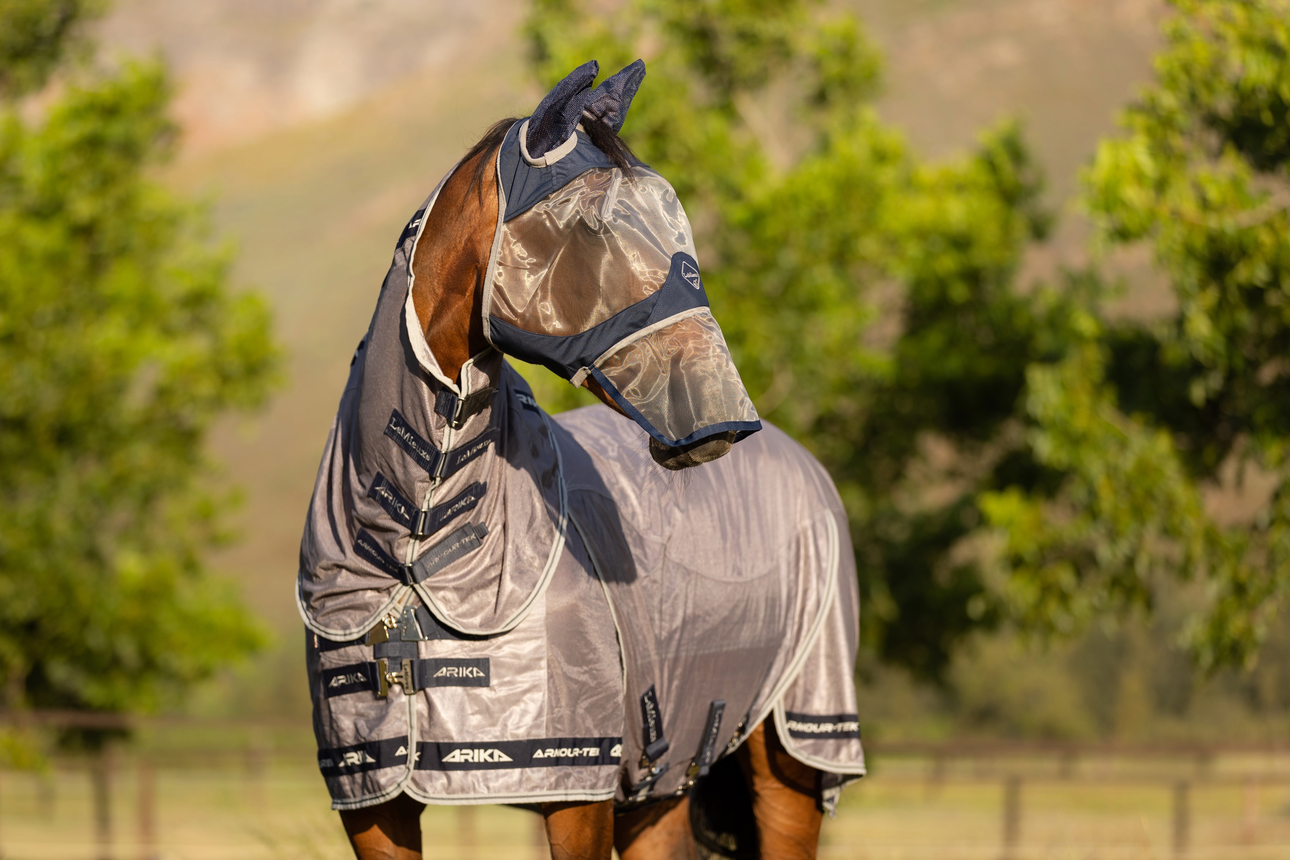 LeMieux Armour Shield Pro Full Fly Mask-Fly Mask-LeMieux-X Small (Small Pony)-Grey-Evolution Equestrian Co.