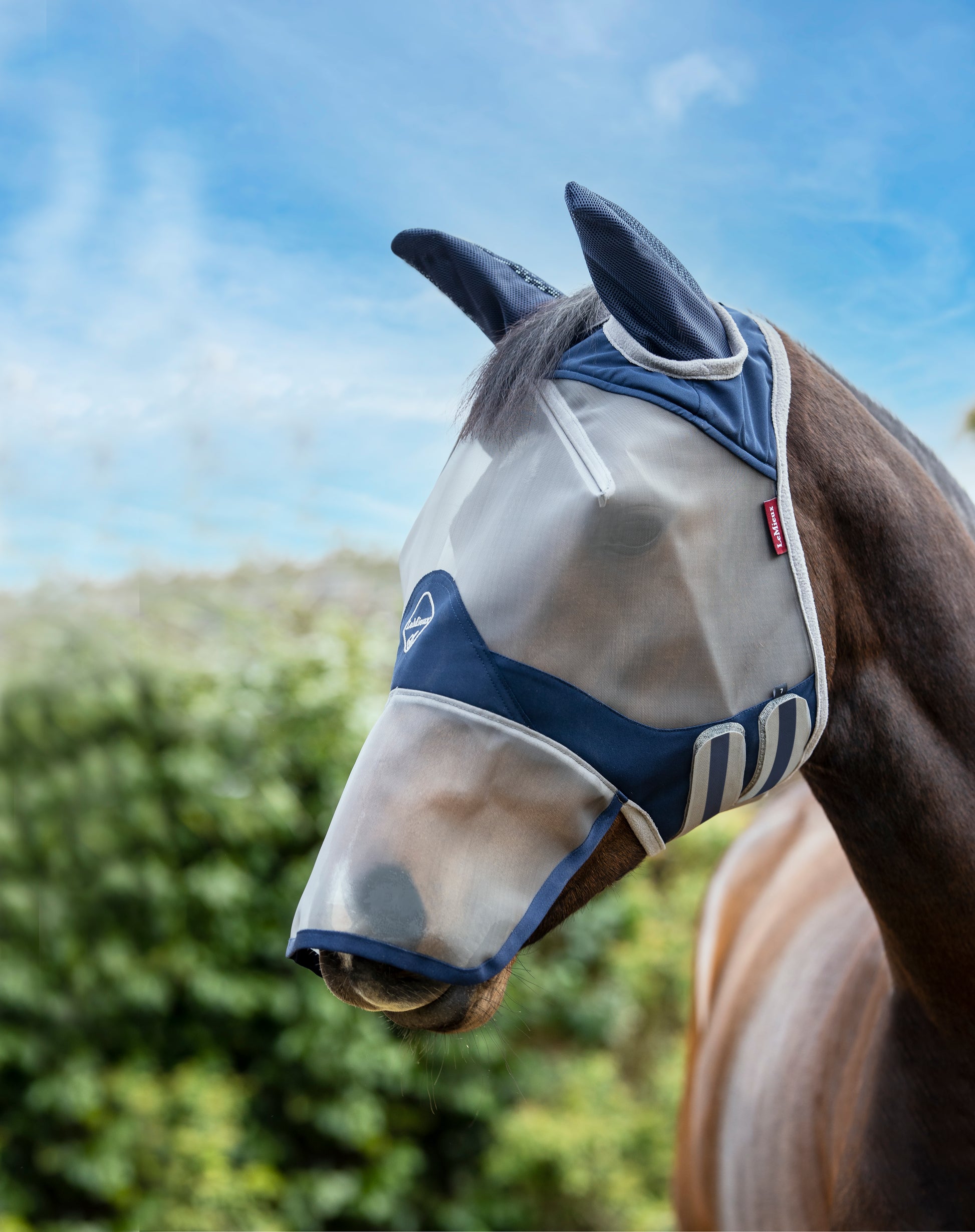 LeMieux Armour Shield Pro Full Fly Mask-Fly Mask-LeMieux-X Small (Small Pony)-Grey-Evolution Equestrian Co.