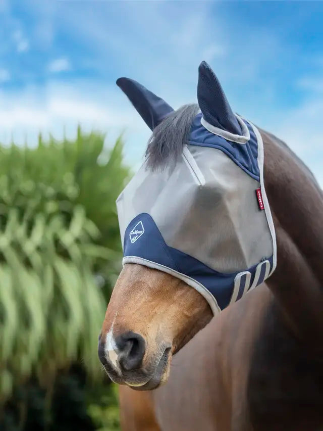 LeMieux Armour Shield Pro Half Fly Mask Navy-Fly Mask-LeMieux-XLarge (Warmblood)-Evolution Equestrian Co.