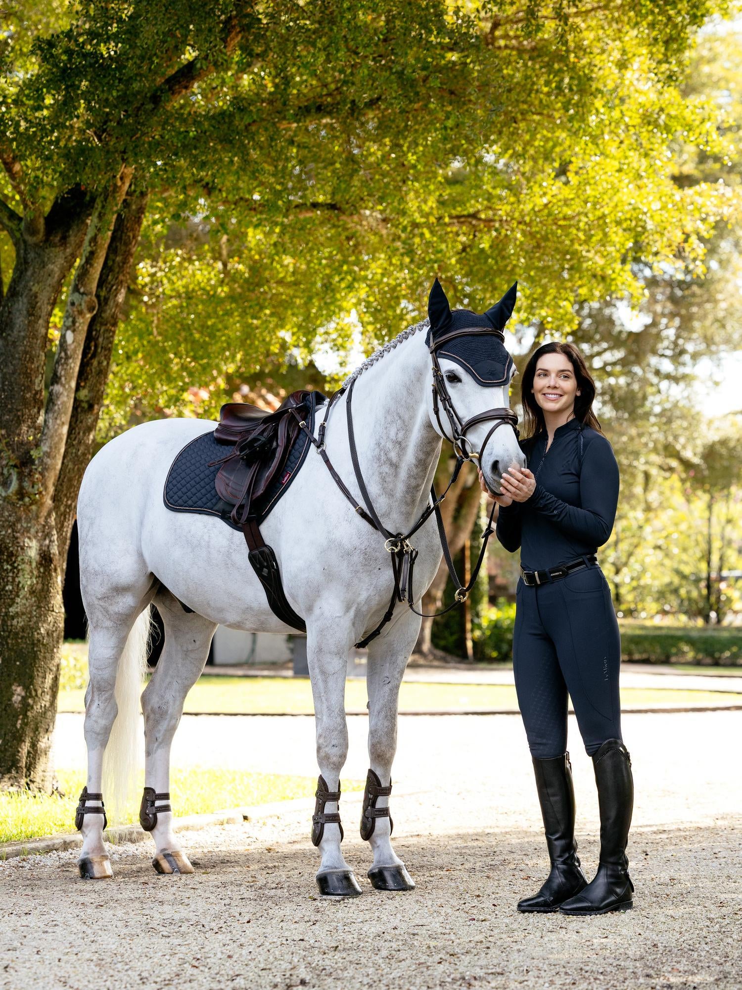 LeMieux Brilliance Close Contact Saddle Pad-English Saddle Pad-LeMieux-White-Evolution Equestrian Co.