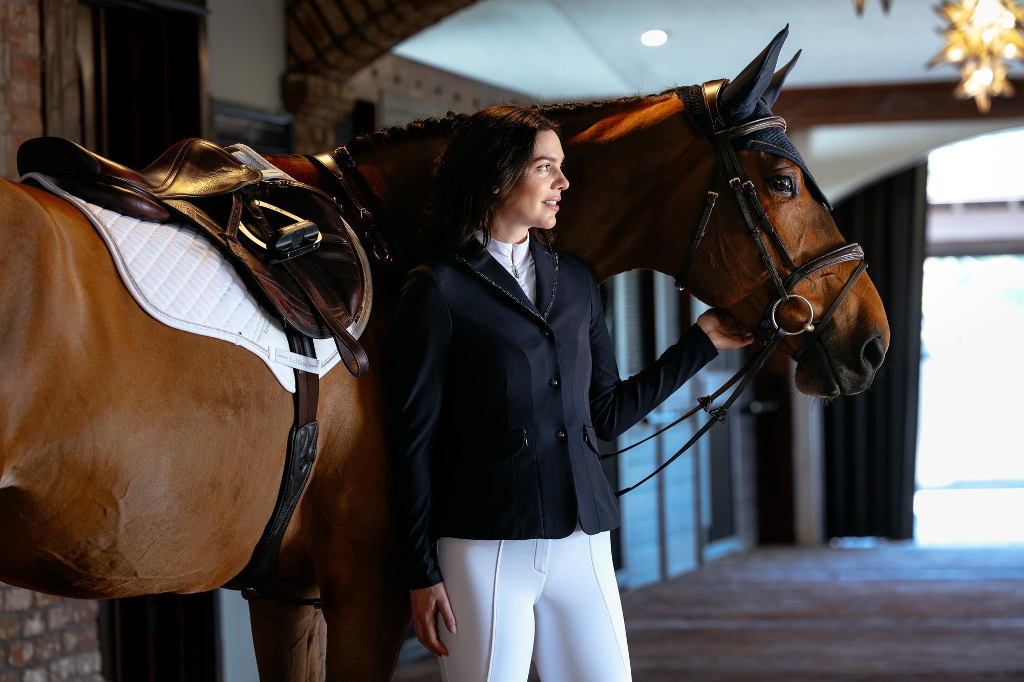 LeMieux Brilliance Close Contact Saddle Pad-English Saddle Pad-LeMieux-White-Evolution Equestrian Co.