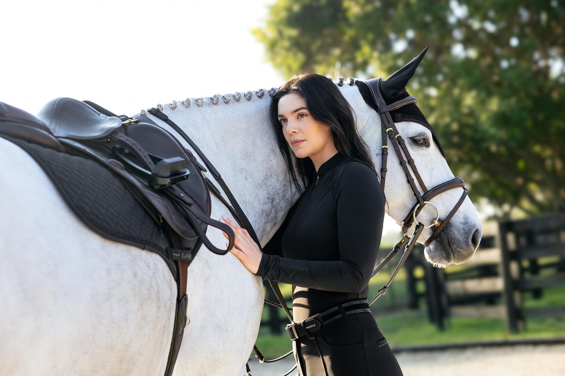 LeMieux Brilliance Close Contact Saddle Pad-English Saddle Pad-LeMieux-White-Evolution Equestrian Co.